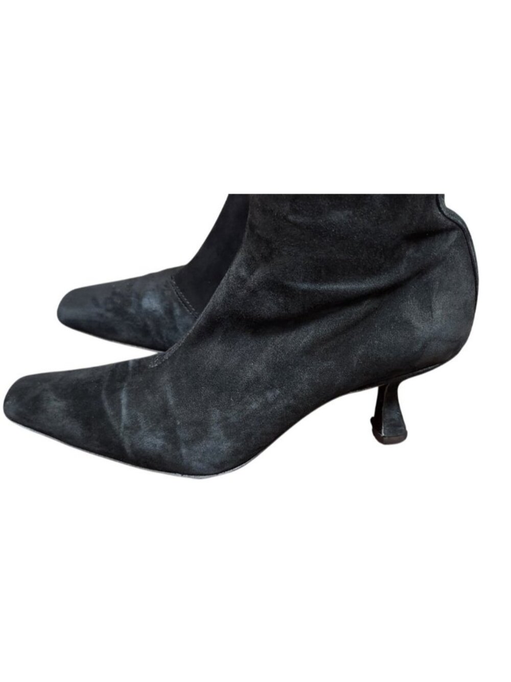 Loeffler Randall Black Genuine Suede Sock Ankle Boots Kitten Heel Size 7B - Picture 7 of 13